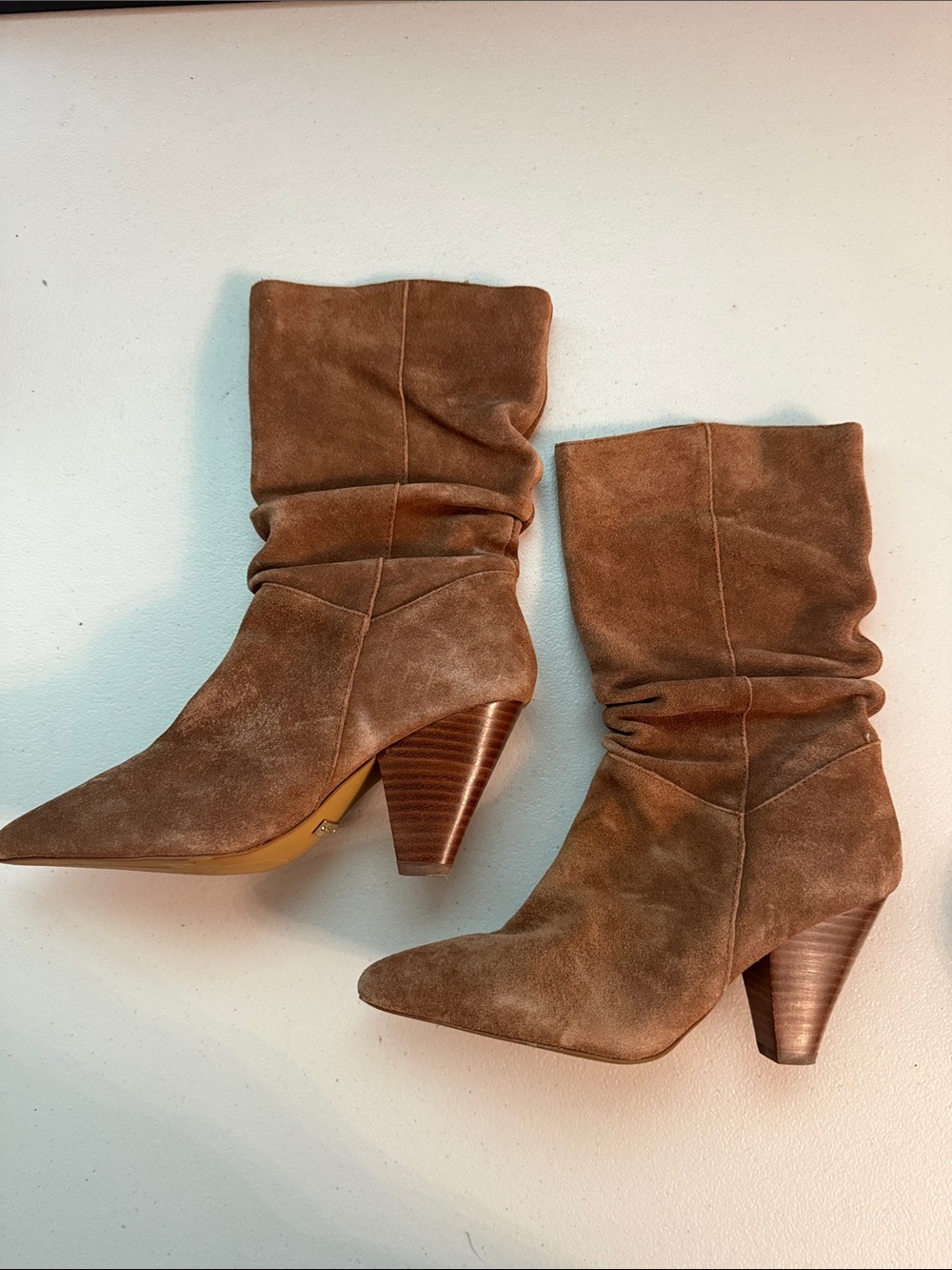 Kensie Kirsten Suede Slouch Ankle Boots in Brown Size 6